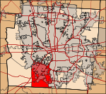 Map of Franklin County, Ohio highlighting Jackson Township